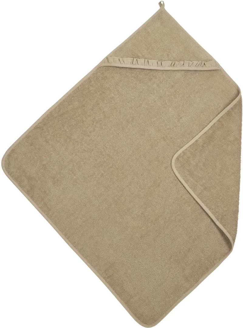 Ruffle Badcape - Badstof - 80x80cm van Meyco in Taupe – productfoto