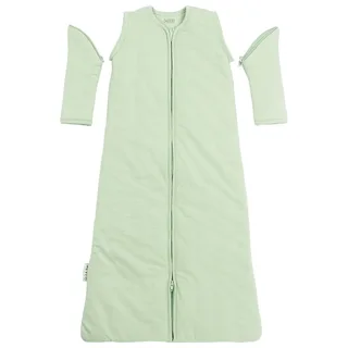 Slaapzak Winter Slub - afritsbare mouwen - soft green - 90cm - winterslaapzak van Meyco in Slub Soft Green – productfoto 3 van 3