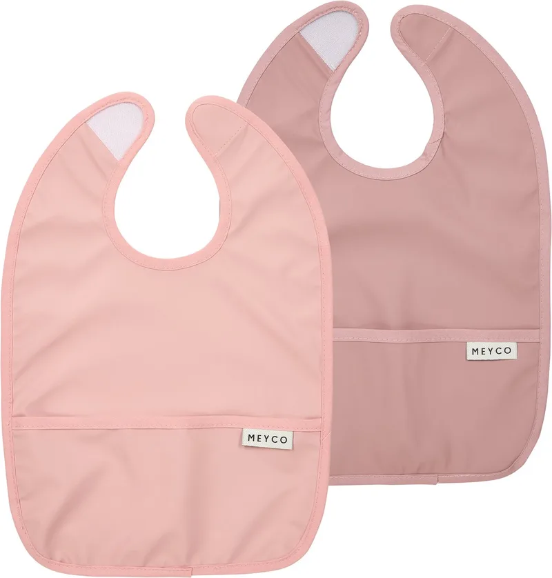 Slab Met Opvangbak - 2 Stuks - Purple Pink / Soft Rose fra Meyco i Lyserød – produktbillede