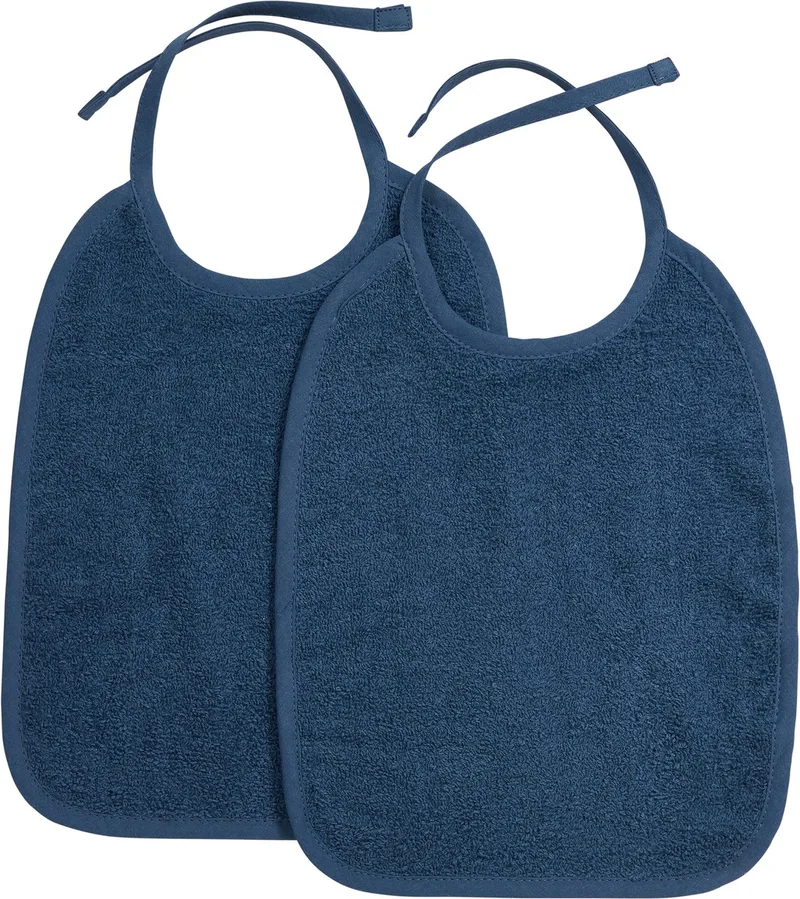 Slab met Striksluiting Badstof - 2-Pack van Meyco in Indigo – productfoto