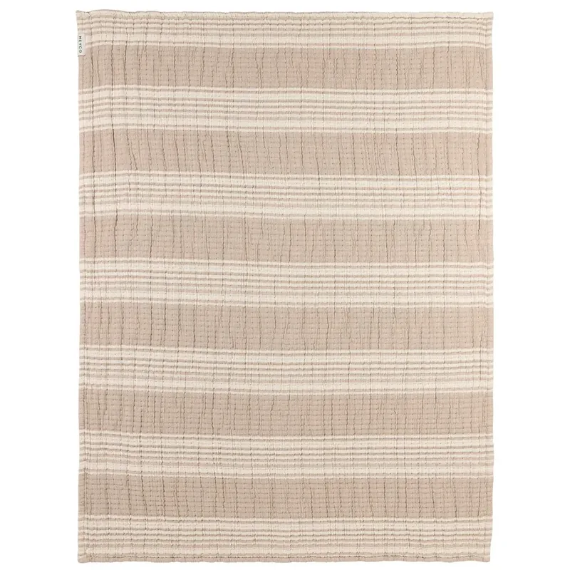 Stripe Jacquard Wiegdeken - Pre-washed Hydrofiel - 75x100cm - 1.5 TOG de Meyco en Sand – photo produit 2 sur 6