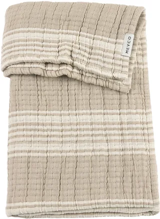 Stripe Jacquard Wiegdeken - Pre-washed Hydrofiel - 75x100cm - 1.5 TOG de Meyco en Sand – photo produit 1 sur 6