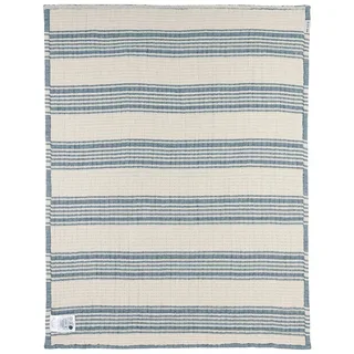 Stripe Jacquard Wiegdeken - Pre-washed Hydrofiel - 75x100cm - 1.5 TOG fra Meyco i Indigo – produktbillede 3 af 6