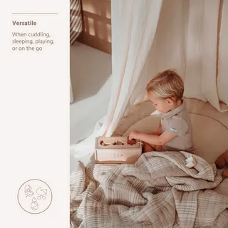 Stripe Jacquard Wiegdeken - Pre-washed Hydrofiel - 75x100cm - 1.5 TOG de Meyco en Sand – photo produit 6 sur 6