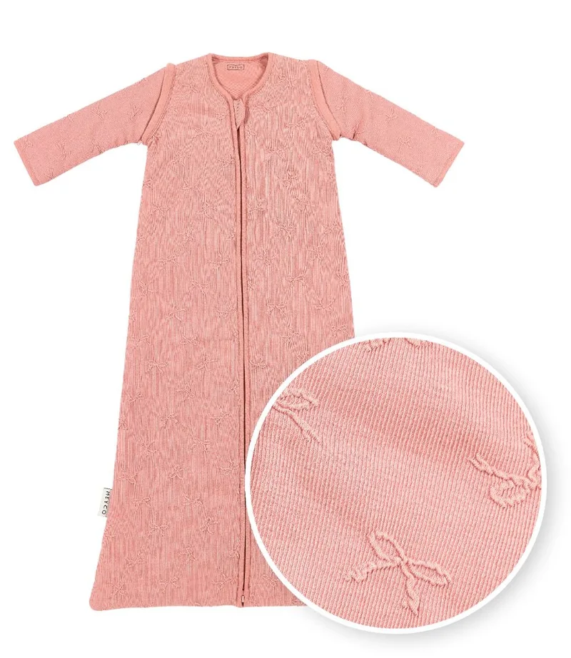 Studio Collection Bow Baby Slaapzak Met Afritsbare Mouwen - 110cm - 2.5 TOG by Meyco in Rose – product photo 2 of 4