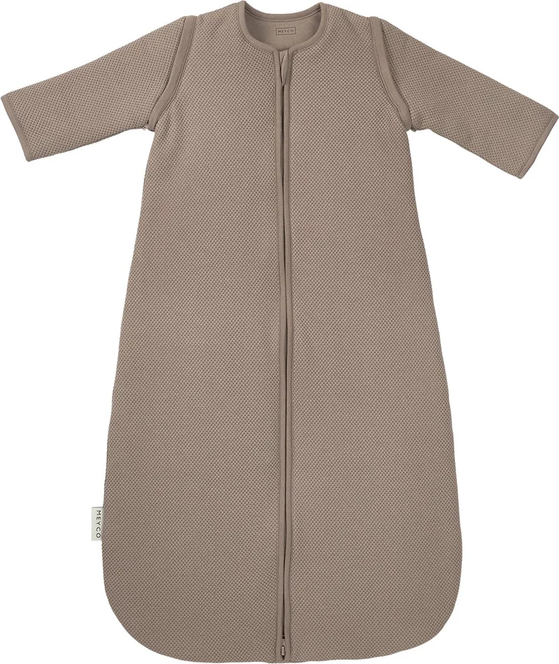 Studio Collection Classic Baby Slaapzak - Afritsbare Mouwen - 90cm - 2.5 TOG från Meyco i Dark Taupe – produktbild