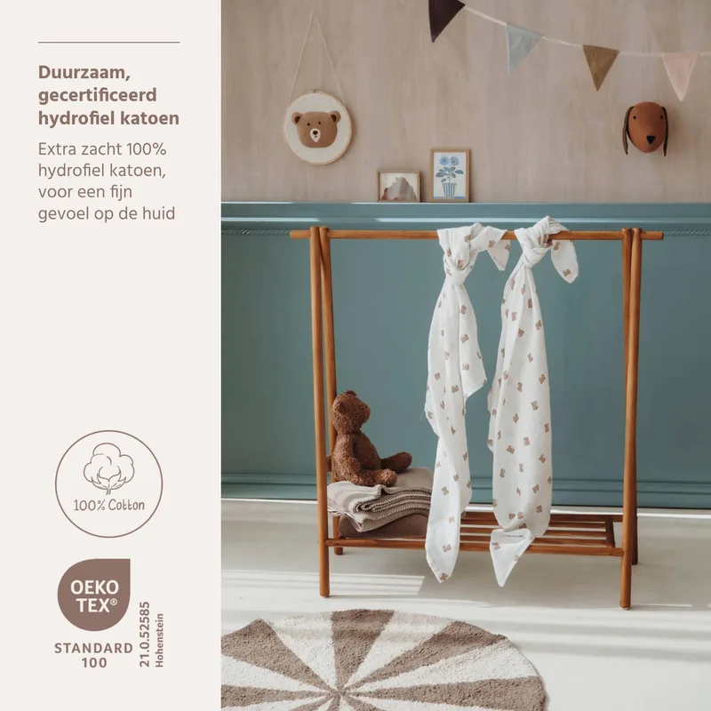Swaddle Doek Meyco Bear Multicolour 2-pck von Meyco – Produktfoto 4 von 4
