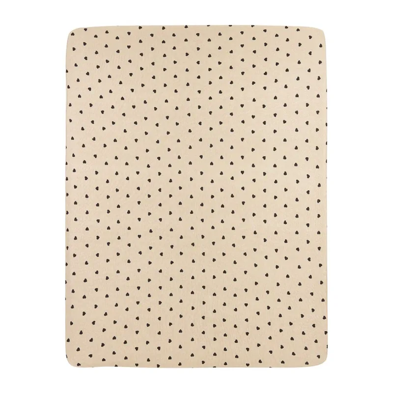 Sweet Heart Hoeslaken Boxmatras - 75x95cm by Meyco in Soft Sand, Black – product photo 2 of 4