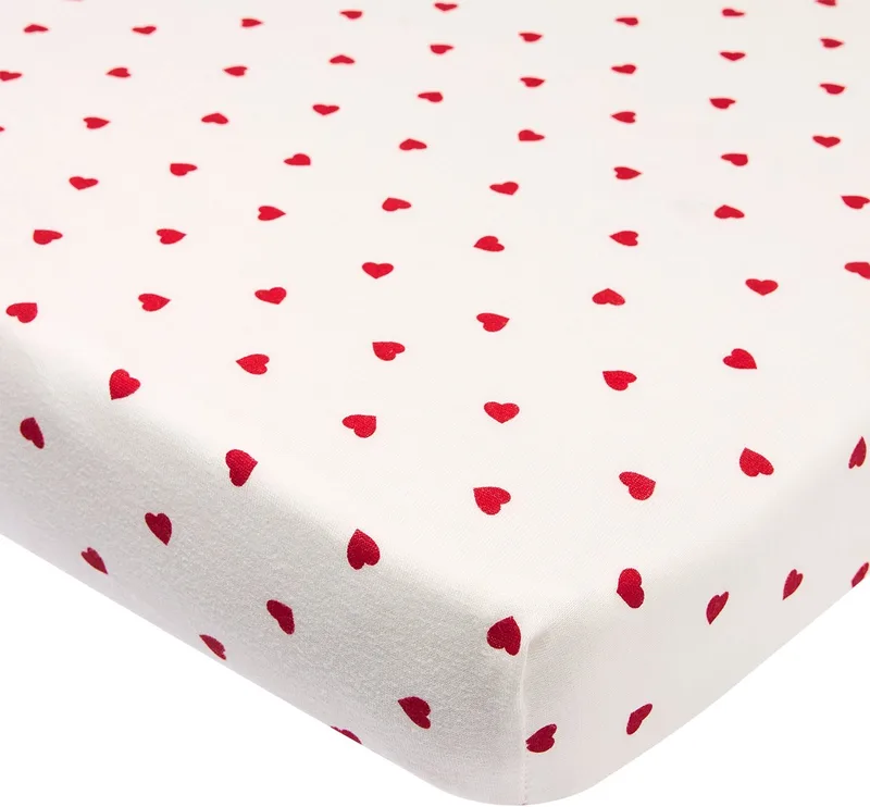 Sweet Heart Hoeslaken Boxmatras - 75x95cm de Meyco en Blanc, Rouge – photo produit