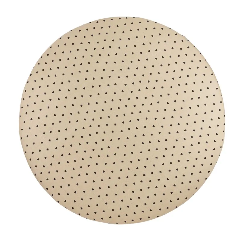 Sweet Heart Hoeslaken Boxmatras Rond - Soft Sand/Black - 90/95cm från Meyco i Sweet Heart Soft Sand, Svart – produktbild 2 av 2