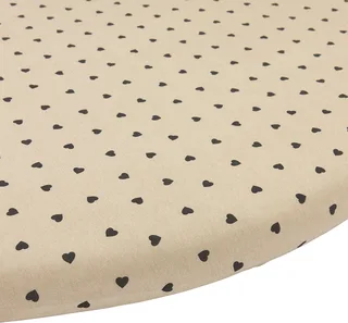 Sweet Heart Hoeslaken Boxmatras Rond - Soft Sand/Black - 90/95cm från Meyco i Sweet Heart Soft Sand, Svart – produktbild 1 av 2