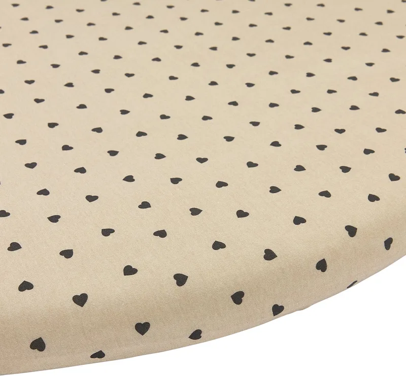 Sweet Heart Hoeslaken Boxmatras Rond - Soft Sand/Black - 90/95cm de Meyco en Sweet Heart Soft Sand, Noir – photo produit