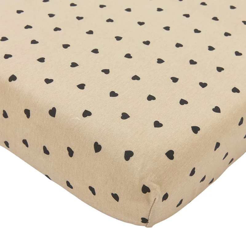 Sweet Heart Hoeslaken Co-sleeper - 50x90cm de Meyco en Soft Sand, Noir – photo produit