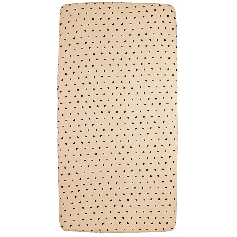 Sweet Heart Hoeslaken Co-sleeper - 50x90cm by Meyco in Soft Sand, Black – product photo 2 of 5