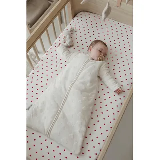 Sweet Heart Hoeslaken Co-sleeper - 50x90cm by Meyco in White, Red – product photo 2 of 2