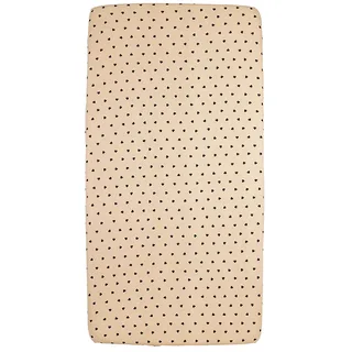 Sweet Heart Hoeslaken Ledikant - 60x120cm by Meyco in Soft Sand, Black – product photo 2 of 5