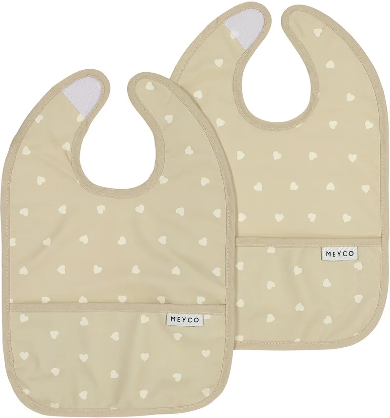 Sweet Heart Slab Met Opvangbakje - 2-pack - Sand/Soft Sand by Meyco in Sweet Heart Soft Sand – product photo