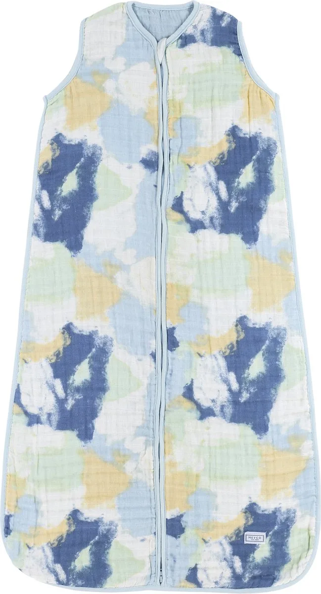 Tie-Dye baby slaapzak - hydrofiel - 70cm van Meyco in Lichtblauw – productfoto