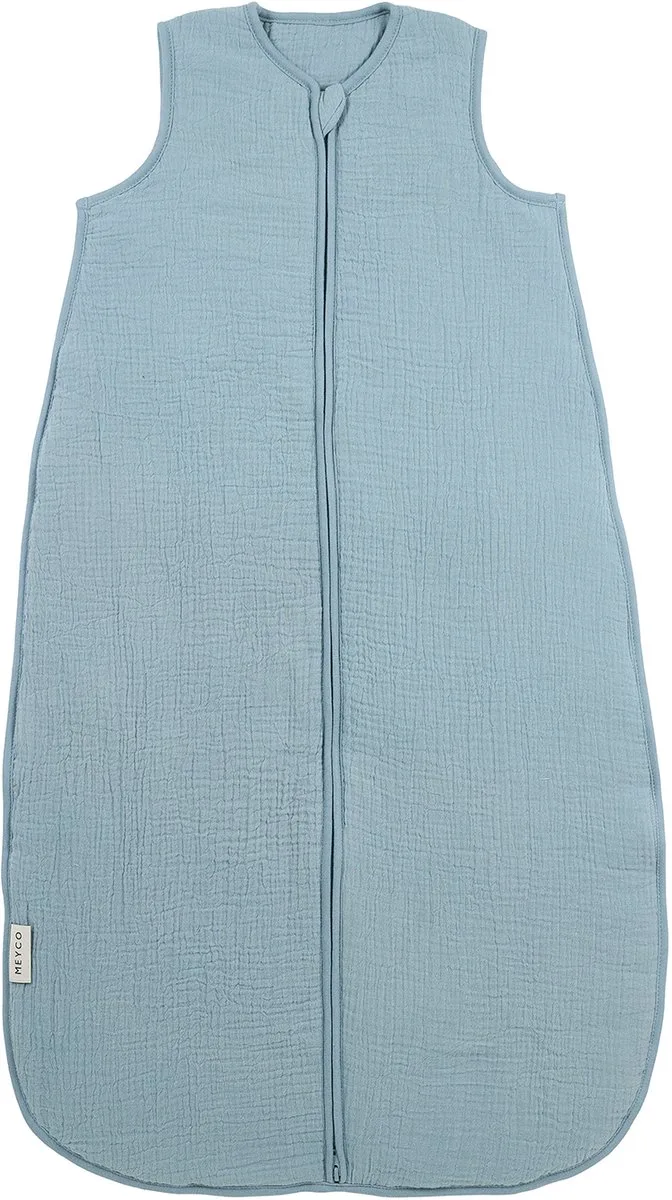 Uni Baby Slaapzak Gevoerd - Pre-washed Hydrofiel - 110cm - 2.0 TOG van Meyco in Jeans Blue – productfoto