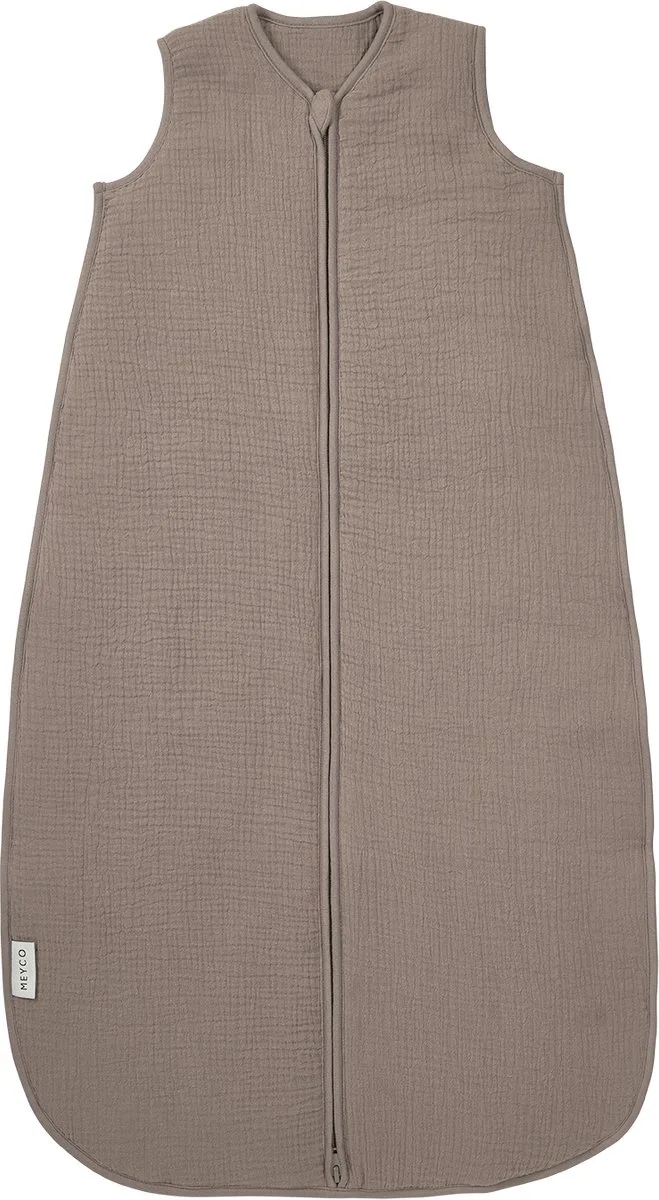 Uni Baby Slaapzak Gevoerd - Pre-washed Hydrofiel - 60cm - 2.0 TOG by Meyco in Dark Taupe – product photo