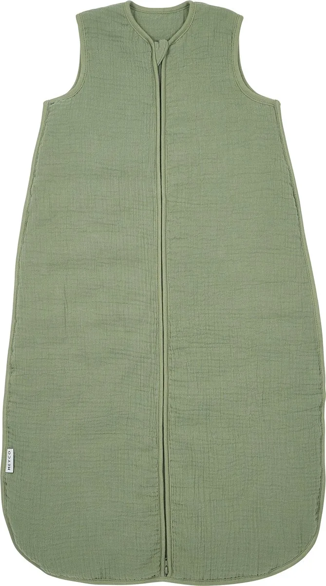 Uni Baby Slaapzak Gevoerd - Pre-washed Hydrofiel - 60cm - 2.0 TOG by Meyco in Olive Green – product photo