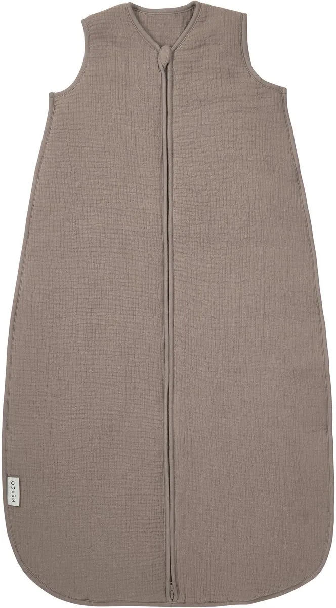Uni Baby Slaapzak Gevoerd - Pre-washed Hydrofiel - 90cm - 2.0 TOG by Meyco in Dark Taupe – product photo