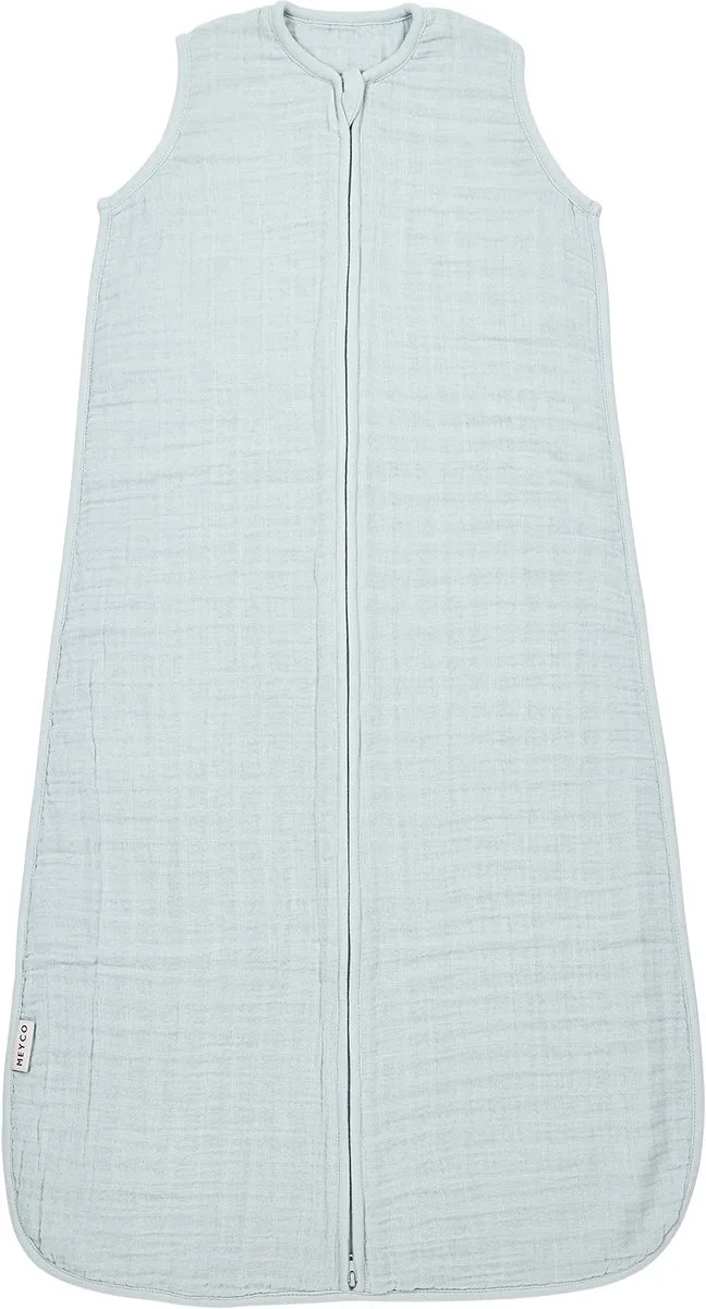 Uni baby zomerslaapzak - pre-washed hydrofiel - 110cm - 0.5 TOG van Meyco in Grey Blue – productfoto