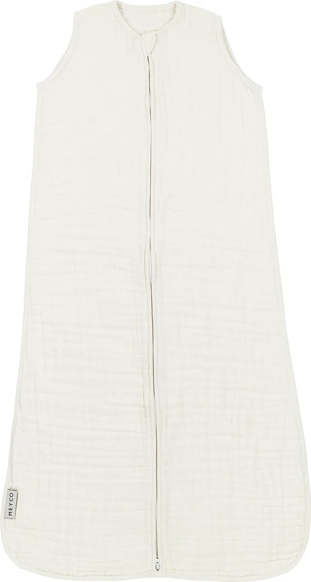 Uni baby zomerslaapzak - pre-washed hydrofiel - 60cm - 0.5 TOG van Meyco in Offwhite – productfoto