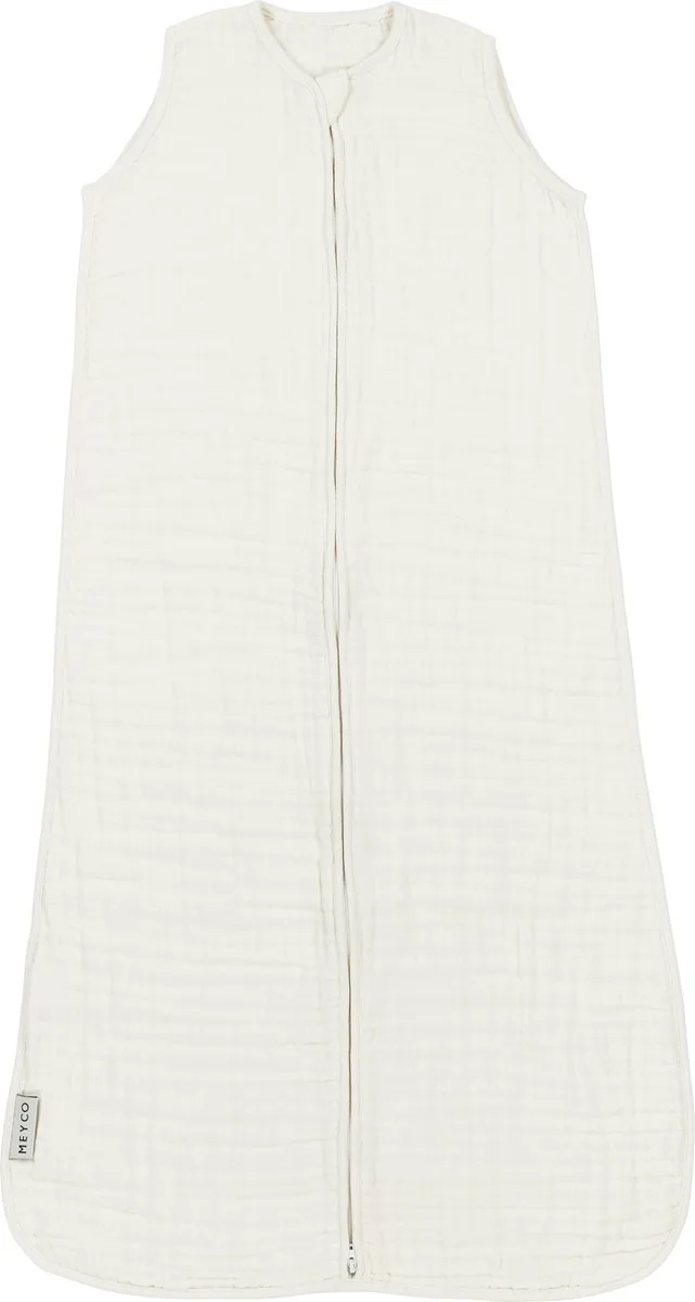 Uni baby zomerslaapzak - pre-washed hydrofiel - 90cm - 0.5 TOG van Meyco in Offwhite – productfoto