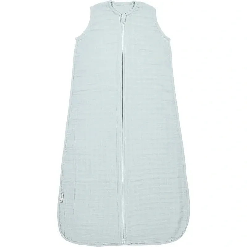 Uni baby zomerslaapzak - pre-washed hydrofiel - grey blue - 0.5 TOG - 60 cm fra Meyco – produktbillede