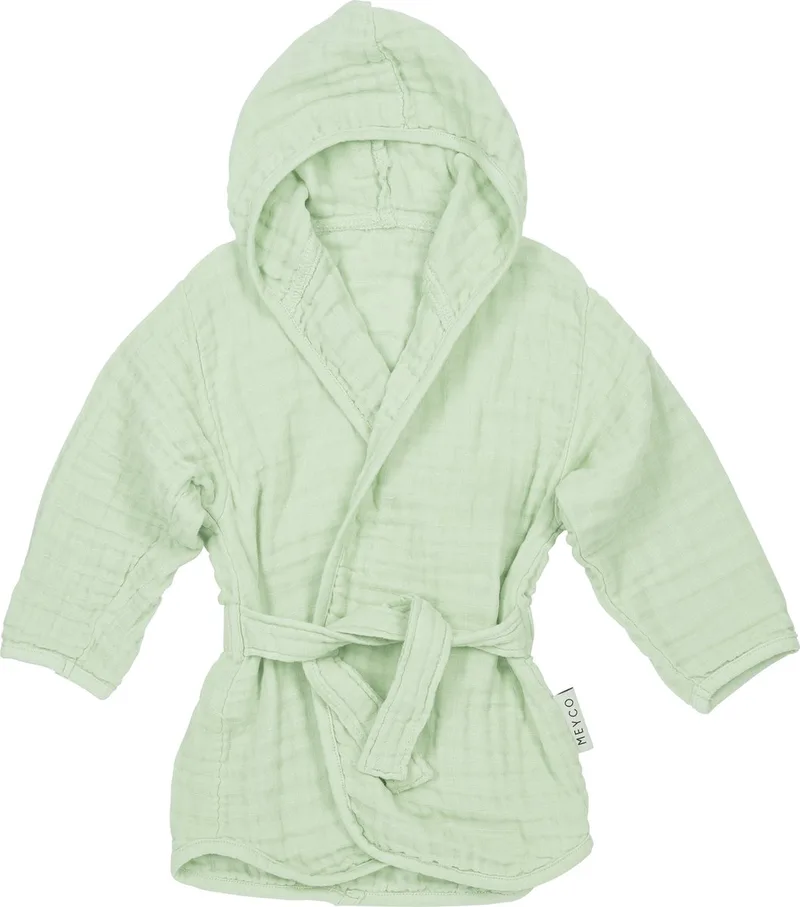 Uni badjas - pre-washed hydrofiel - 74/80 van Meyco in Soft Green – productfoto