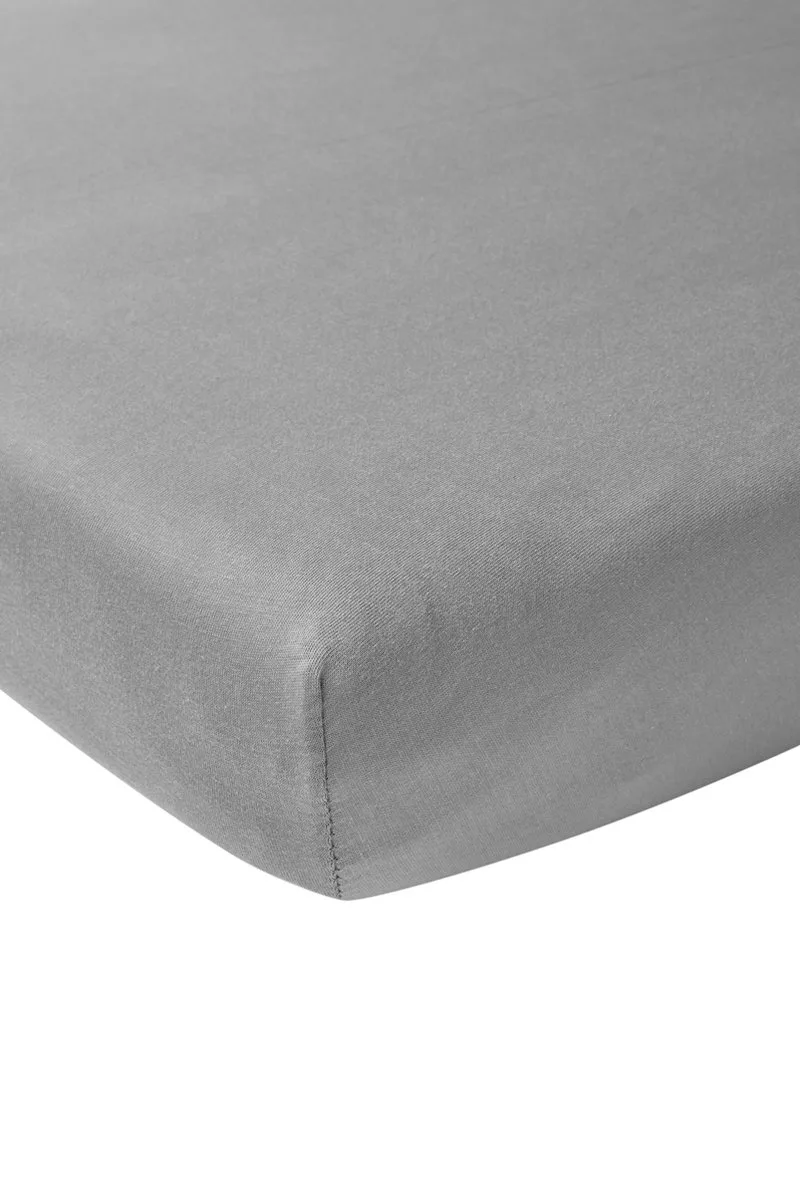 Uni hoeslaken boxmatras - grey - 75x95cm de Meyco en Gris – photo produit