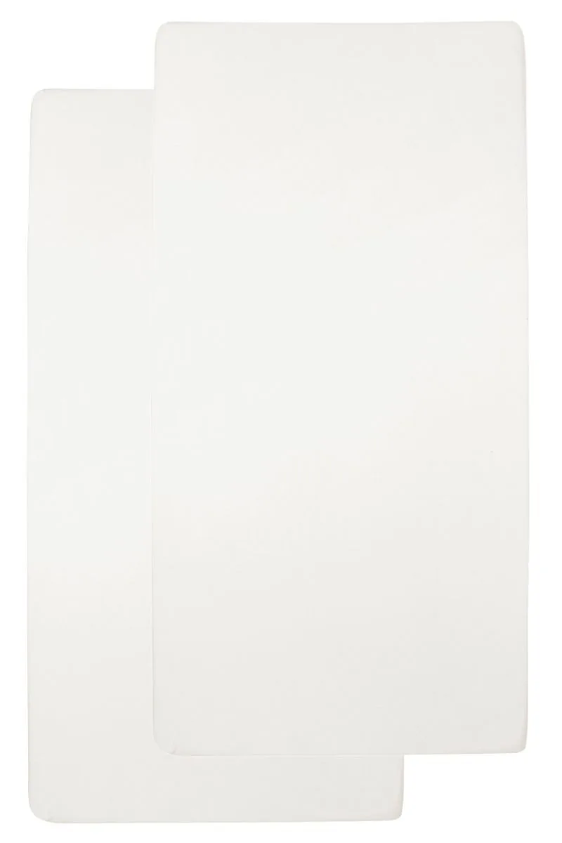 Uni Hoeslaken Co-sleeper - 2-pack - 50x90cm van Meyco in Offwhite – productfoto 2 van 2