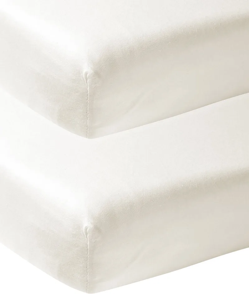 Uni Hoeslaken Co-sleeper - 2-pack - 50x90cm by Meyco in Offwhite – product photo