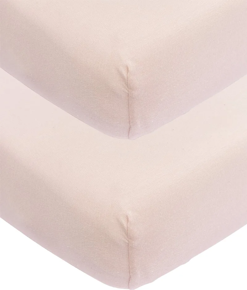 Uni Hoeslaken Co-sleeper - 2-pack - 50x90cm de Meyco en Soft Pink – photo produit