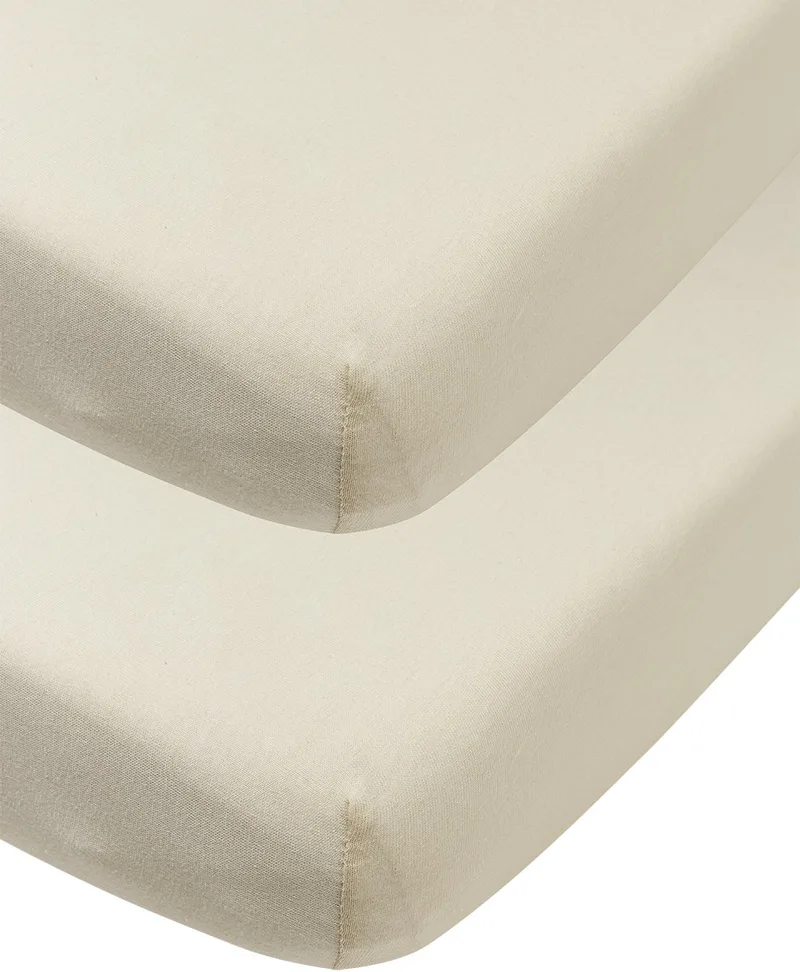 Uni hoeslaken co-sleeper - 2-pack - jersey - 50x90cm de Meyco en Soft Sand – photo produit