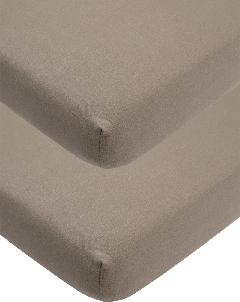 Uni Hoeslaken Juniorbed - 2-pack - 70x140/150cm by Meyco in Dark Taupe – product photo