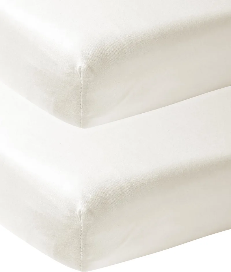 Uni Hoeslaken Juniorbed - 2-pack - 70x140/150cm de Meyco en Offwhite – photo produit