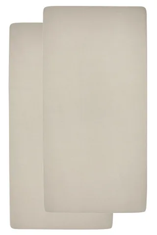 Uni Hoeslaken Juniorbed - 2-pack - 70x140/150cm de Meyco en Sand – photo produit 2 sur 3