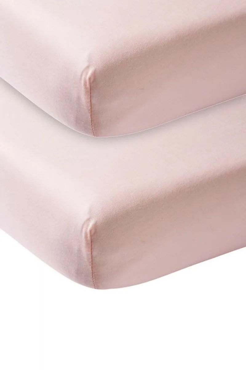 Uni Hoeslaken Juniorbed - 2-pack - 70x140/150cm by Meyco in Soft Pink – product photo
