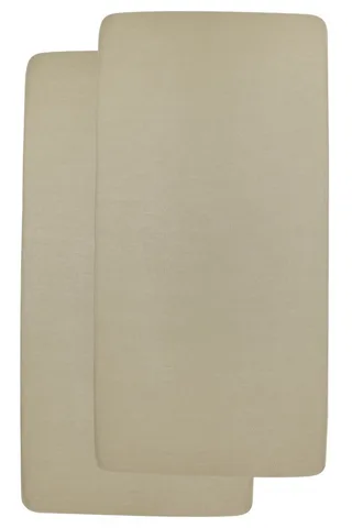 Uni Hoeslaken Juniorbed - 2-pack - 70x140/150cm de Meyco en Taupe – photo produit 2 sur 4