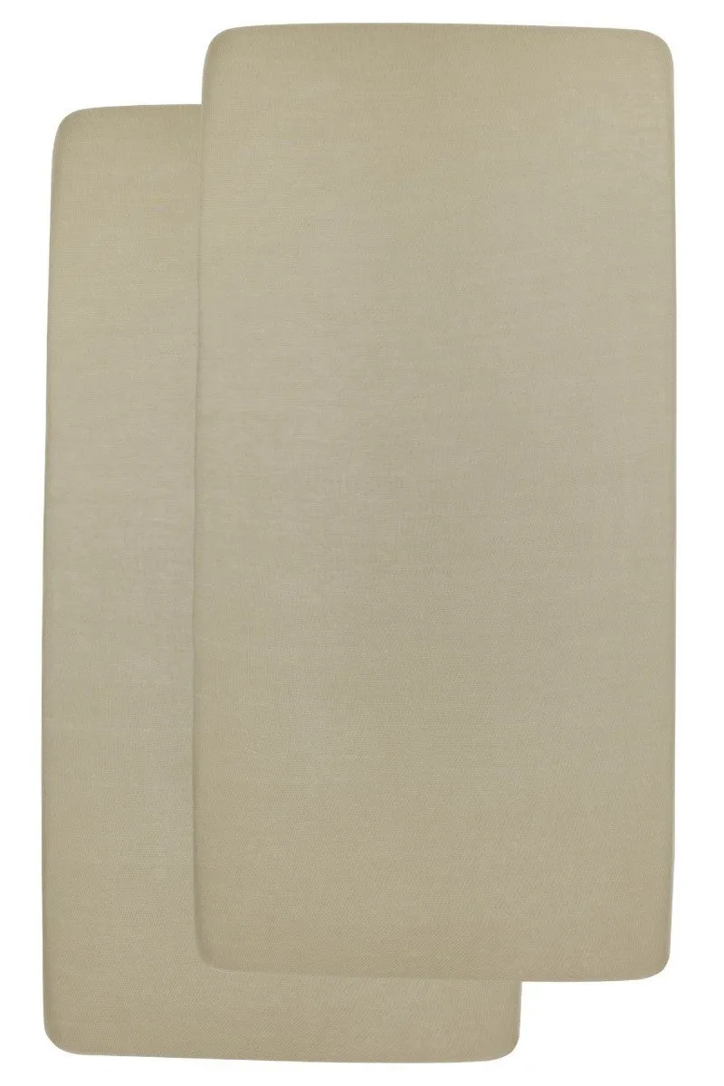 Uni Hoeslaken Juniorbed - 2-pack - 70x140/150cm de Meyco en Taupe – photo produit 2 sur 4