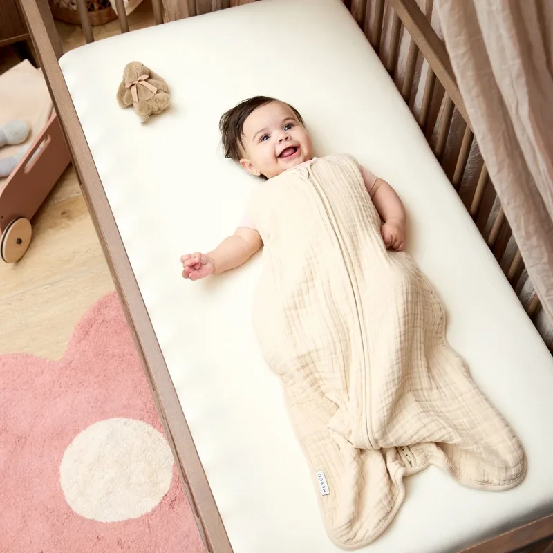 Uni hoeslaken juniorbed - 2-pack - jersey - 70x140/150cm van Meyco in Naturel – productfoto 3 van 4