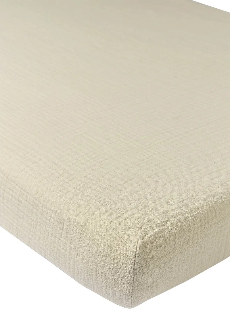 Uni hoeslaken juniorbed - pre-washed hydrofiel - 70x140cm by Meyco in Soft Sand – product photo