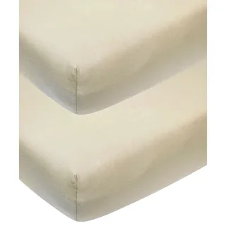 Uni Hoeslaken Ledikant - 2-pack - 60x120cm by Meyco in Sand – product photo 2 of 5