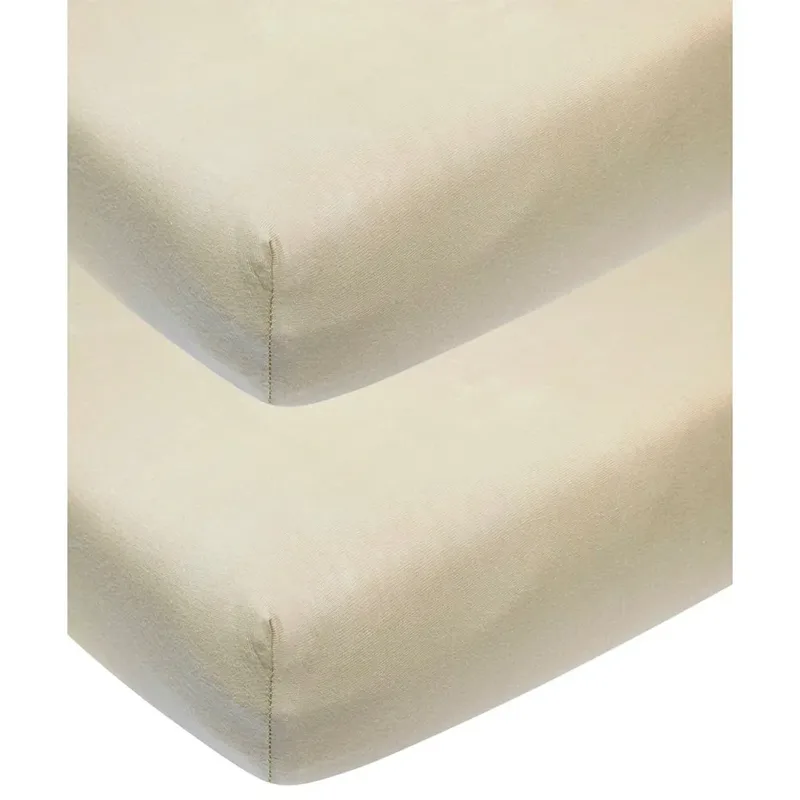 Uni Hoeslaken Ledikant - 2-pack - 60x120cm by Meyco in Sand – product photo 2 of 5
