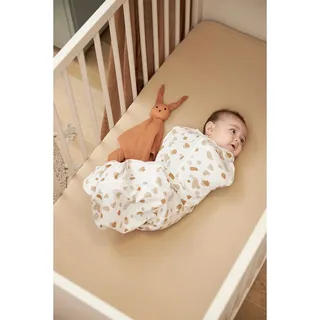 Uni Hoeslaken Ledikant - 2-pack - 60x120cm by Meyco in Sand – product photo 4 of 5