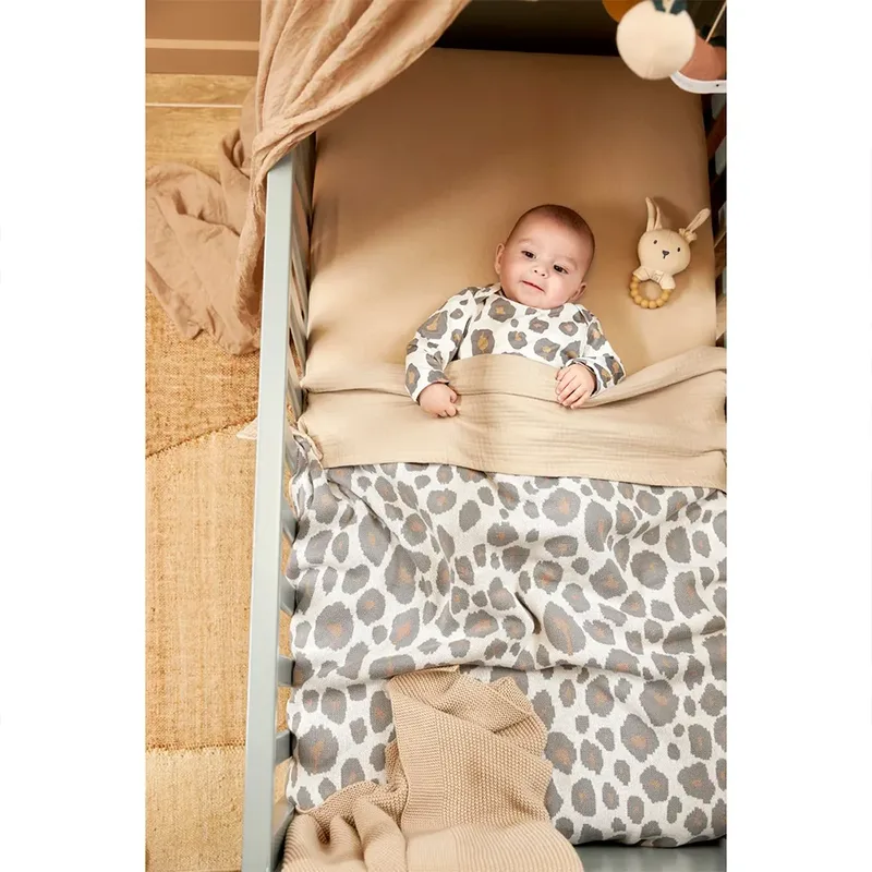 Uni Hoeslaken Ledikant - 2-pack - 60x120cm by Meyco in Sand – product photo 3 of 5
