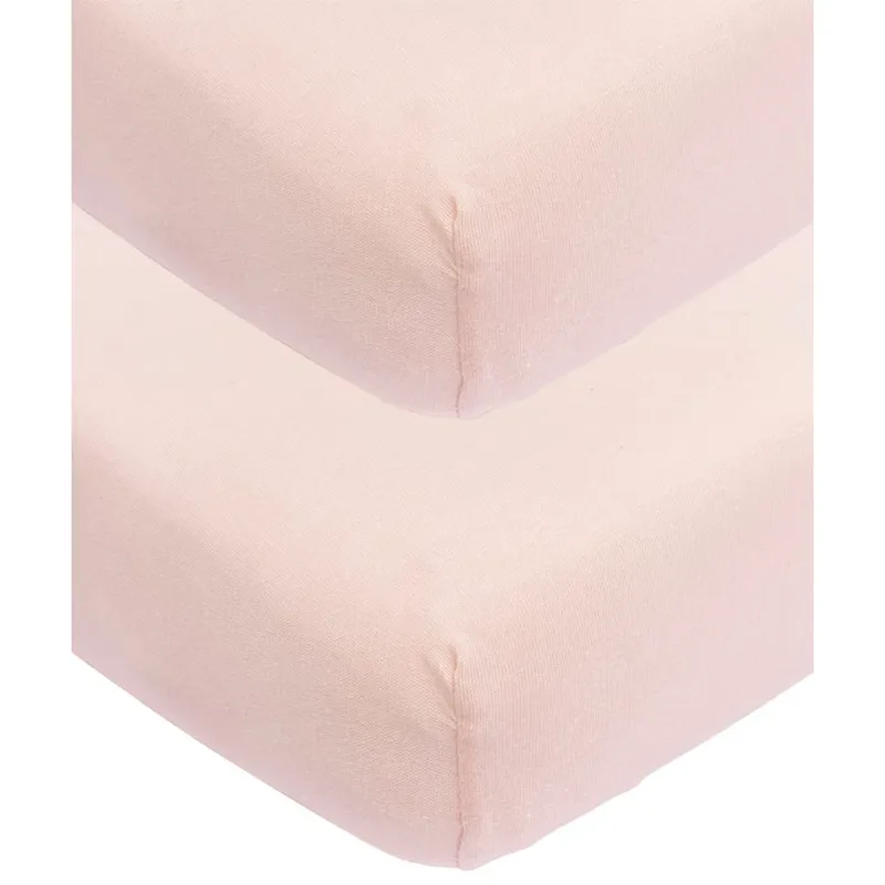 Uni Hoeslaken Ledikant - 2-pack - 60x120cm by Meyco in Soft Pink – product photo 2 of 4