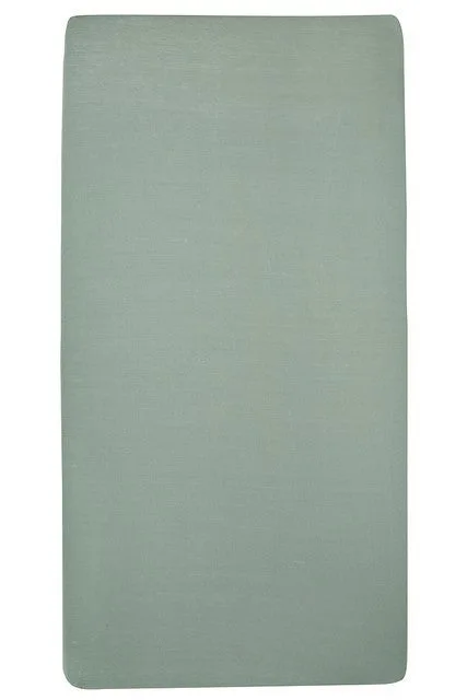 Uni Hoeslaken Ledikant - 2-pack - 60x120cm by Meyco in Stone Green – product photo 2 of 2